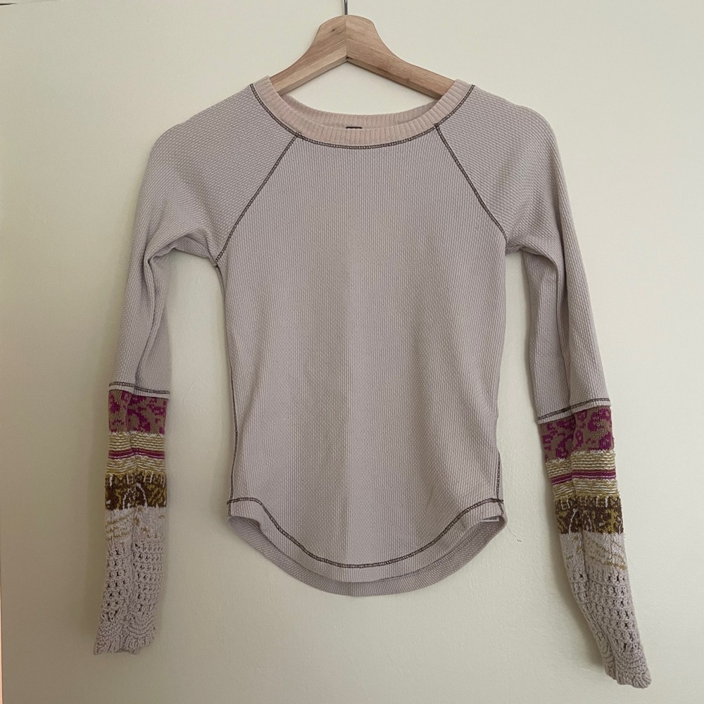 Free people waffle long sleeve shirt